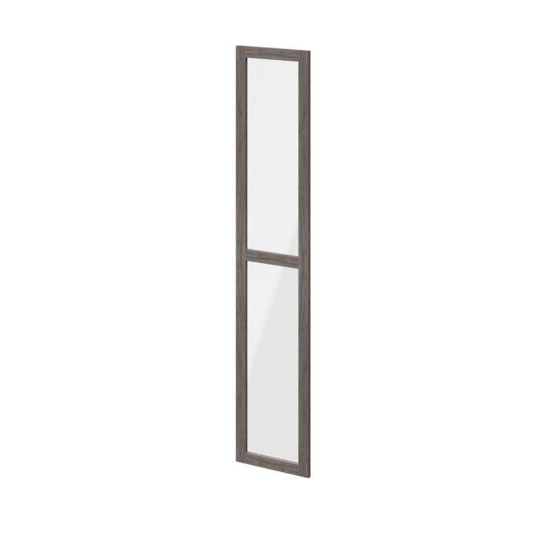 Drzwi do korpusu 37,5 x 187,5 cm GoodHome Atomia dąb szary/szkło transparentne