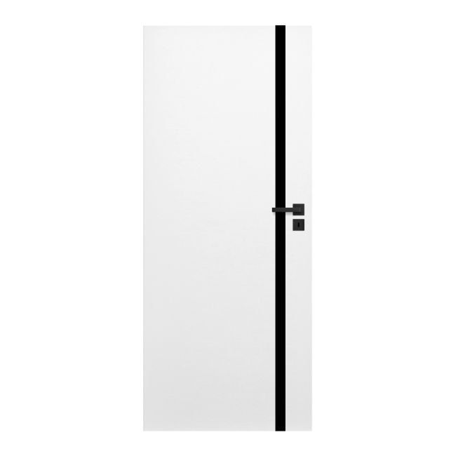 Drzwi pełne Exmoor 60 lewe białe czarna linia