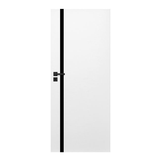 Drzwi pełne Exmoor 60 prawe białe czarna linia