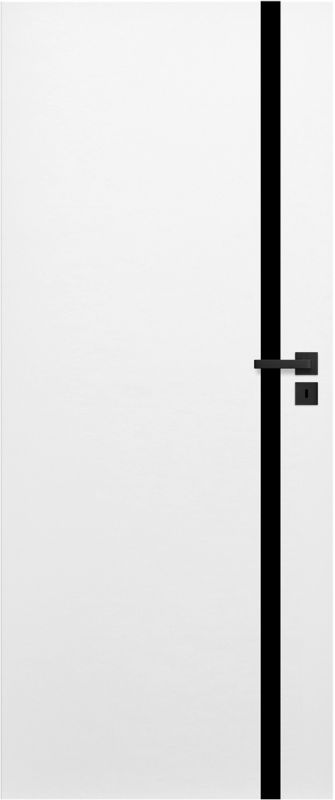 Drzwi pełne Exmoor 70 lewe białe czarna linia