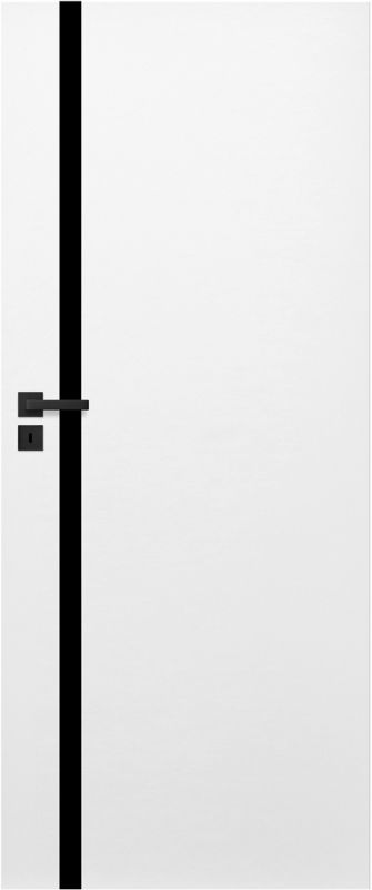 Drzwi pełne Exmoor 70 prawe białe czarna linia