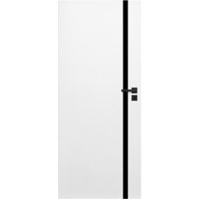 Drzwi pełne Exmoor 80 lewe białe czarna linia