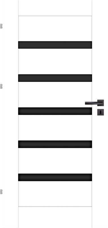 Drzwi pokojowe Credis 70 lewe białe z czarnymi szybkami