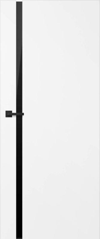 Drzwi pokojowe Exmoor 70 prawe białe czarna szyba
