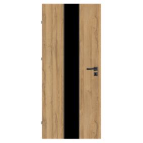 Drzwi pokojowe Fortia Exmoor 70 lewe dąb grandson z czarną szybą