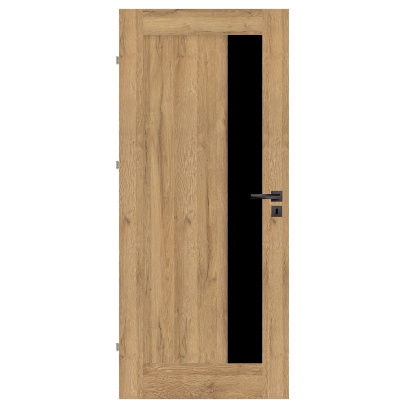 Drzwi pokojowe Fortia Fado 70 lewe dąb grandson z czarną szybą