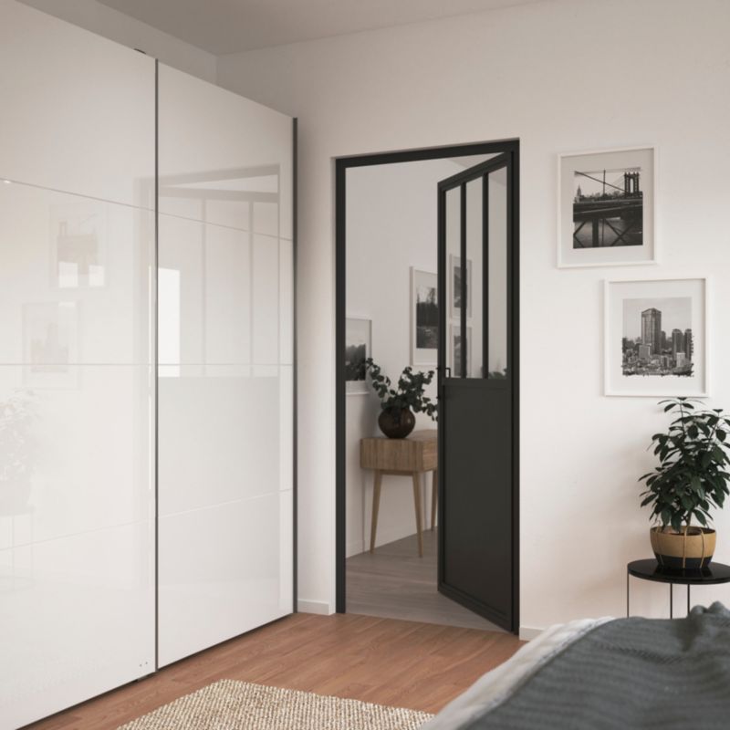 Drzwi pokojowe GoodHome industrialne 80 lewe czarne