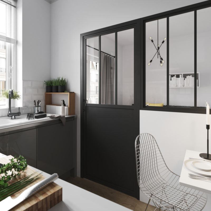 Drzwi pokojowe GoodHome industrialne 80 lewe czarne