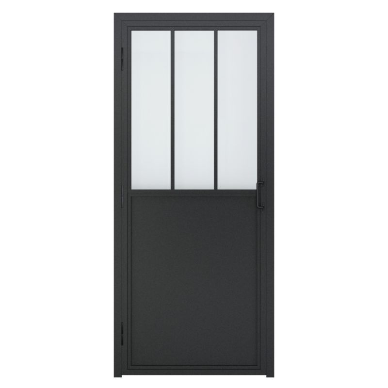 Drzwi pokojowe GoodHome industrialne 80 prawe czarne