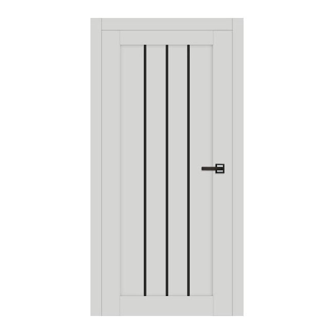 Drzwi pokojowe Keri 70 lewe szary super mat z czarnymi szybkami