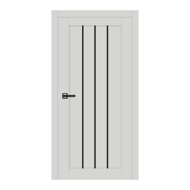 Drzwi pokojowe Keri 70 prawe szary super mat z czarnymi szybkami