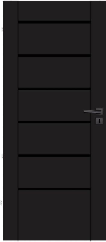 Drzwi pokojowe Stira Door Toreno 90 prawe czarne premium czarna szyba