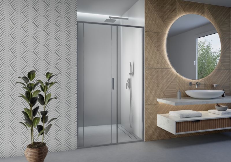 Drzwi prysznicowe 100 cm przesuwne IZARU SEVANTE chrom 1 szt.