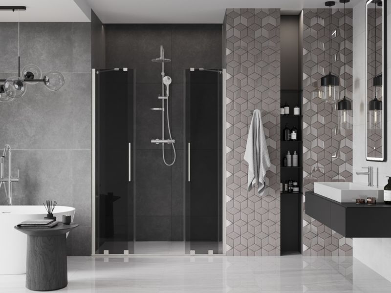 Drzwi prysznicowe Mexen Velar grafit 140x200 1 szt.