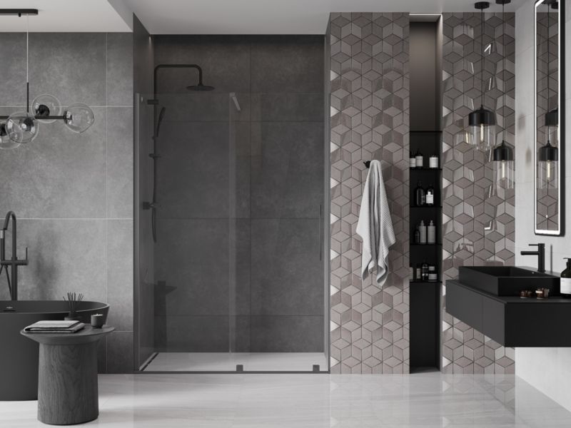 Drzwi prysznicowe Mexen Velar gun metal 150x200 cm 1 szt.