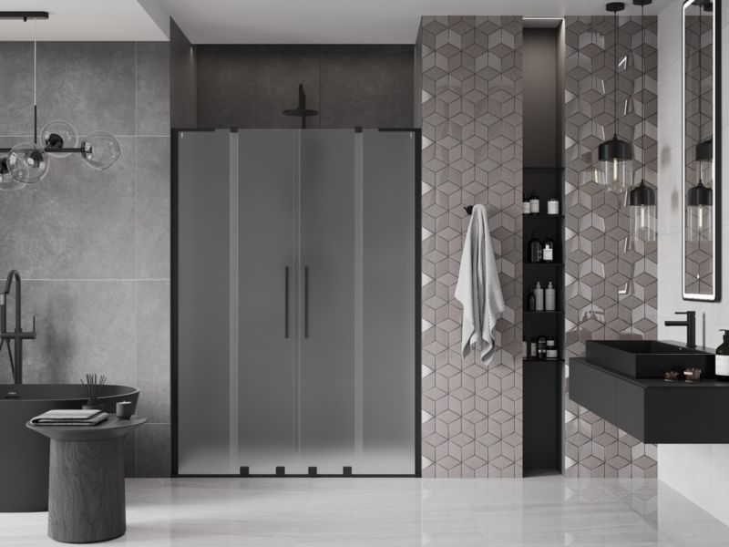 Drzwi prysznicowe Mexen Velar L czarne 150x200 cm 1 szt.
