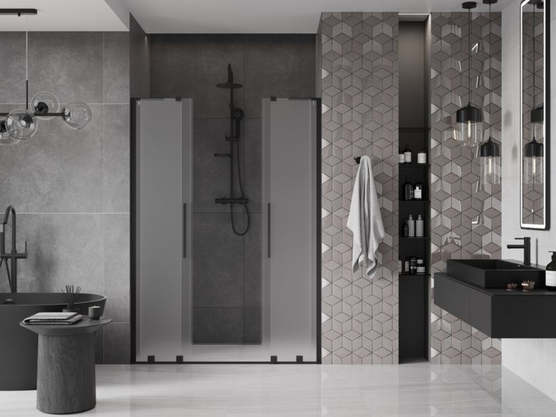 Drzwi prysznicowe Mexen Velar L czarne 150x200 cm 1 szt.