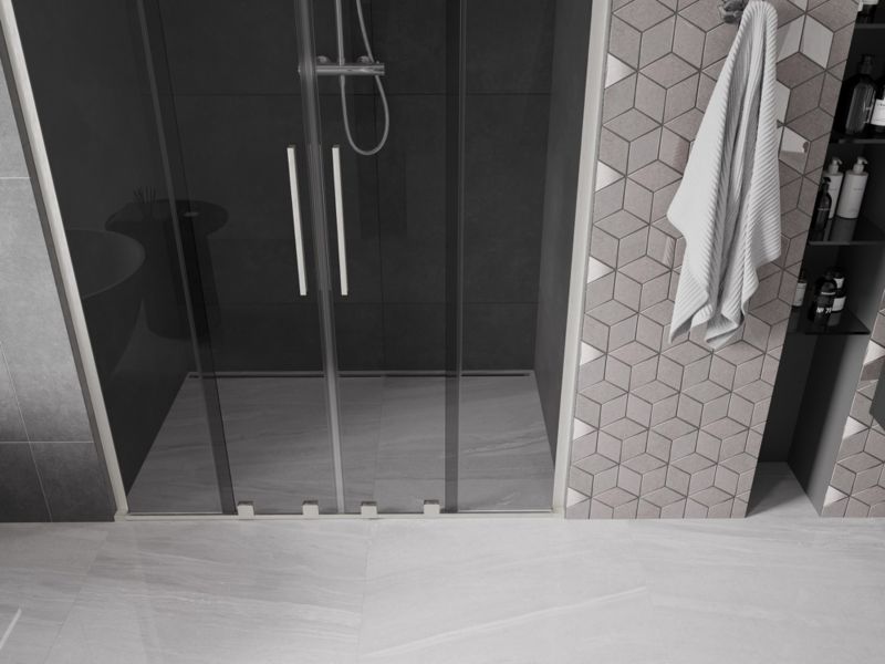 Drzwi prysznicowe Mexen Velar L grafit 140x200  1 szt.
