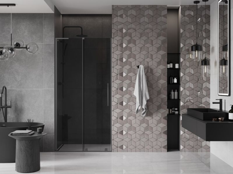 Drzwi prysznicowe Mexen Velar L grafit gun metal 100x200 cm 1 szt.