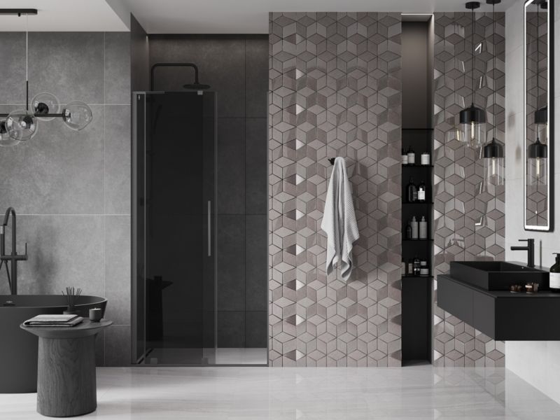 Drzwi prysznicowe Mexen Velar L grafit gun metal 100x200 cm 1 szt.
