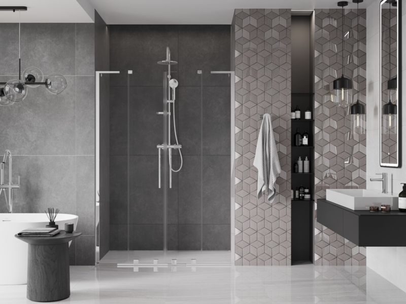 Drzwi prysznicowe Mexen Velar L transparent chrom 160 cm 1 szt.