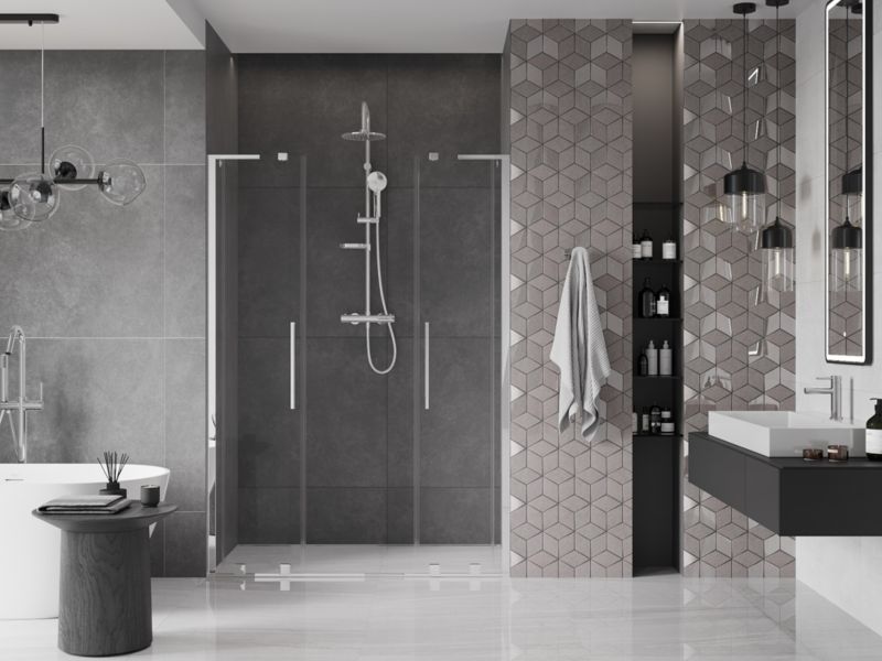 Drzwi prysznicowe Mexen Velar L transparent chrom 160 cm 1 szt.