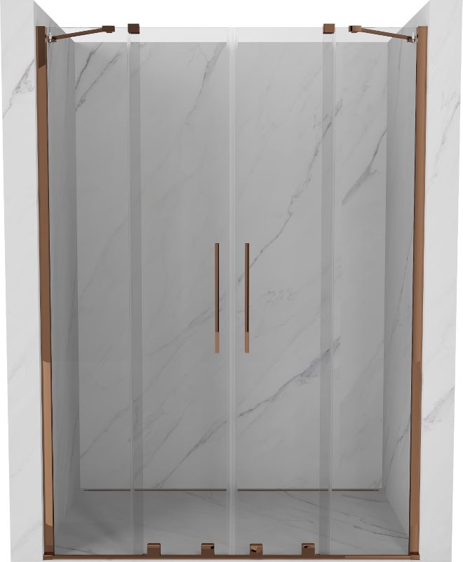 Drzwi prysznicowe Mexen Velar różowe złoto 140x200 cm 1 szt.