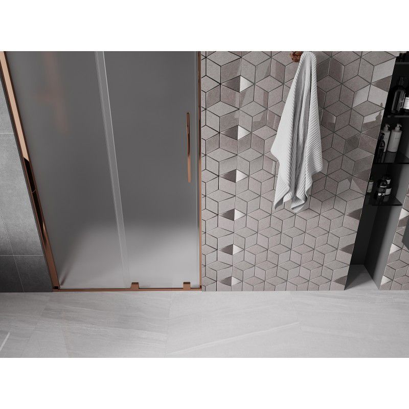 Drzwi prysznicowe Mexen Velar szron różowe złoto 90x200 cm 1 szt.