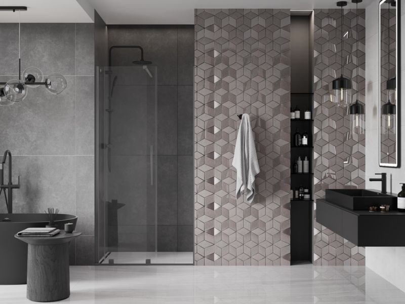 Drzwi prysznicowe Mexen Velar transparent gun metal 100x200 cm 1 szt.