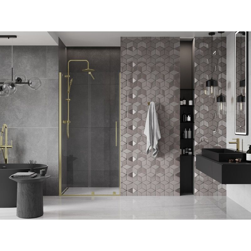 Drzwi prysznicowe Mexen Velar transparent złoty 100x200 cm 1 szt.