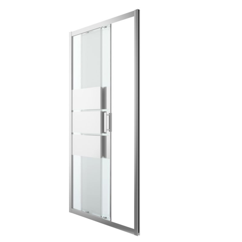 Drzwi prysznicowe przesuwne GoodHome Beloya 100 cm chrom/szkło lustrzane
