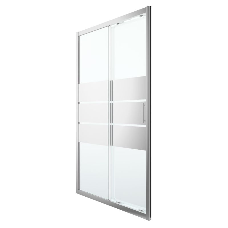 Drzwi prysznicowe przesuwne GoodHome Beloya 120 cm chrom/szkło lustrzane