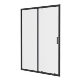 Drzwi prysznicowe przesuwne GoodHome Beloya 120 cm czarne / transparentne