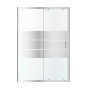 Drzwi prysznicowe przesuwne GoodHome Beloya 140 cm chrom/szkło lustrzane