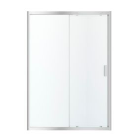 Drzwi prysznicowe przesuwne GoodHome Beloya 140 cm chrom/transparentne