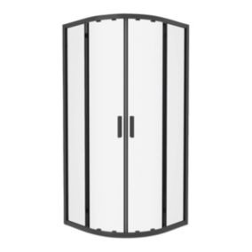 Drzwi prysznicowe przesuwne GoodHome Beloya 90 cm czarne / transparentne