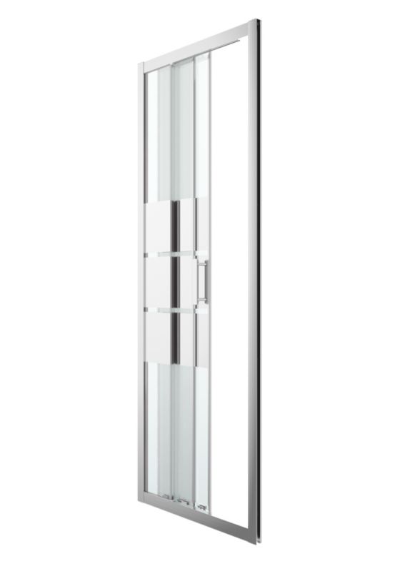 Drzwi prysznicowe przesuwne GoodHome Beloya trójdzielne 80 cm chrom/szkło lustrzane