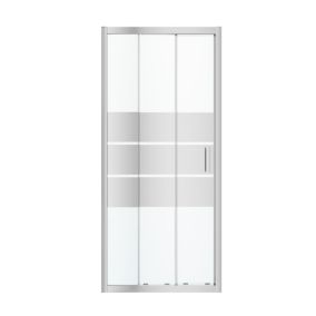 Drzwi prysznicowe przesuwne GoodHome Beloya trójdzielne 90 cm chrom/szkło lustrzane