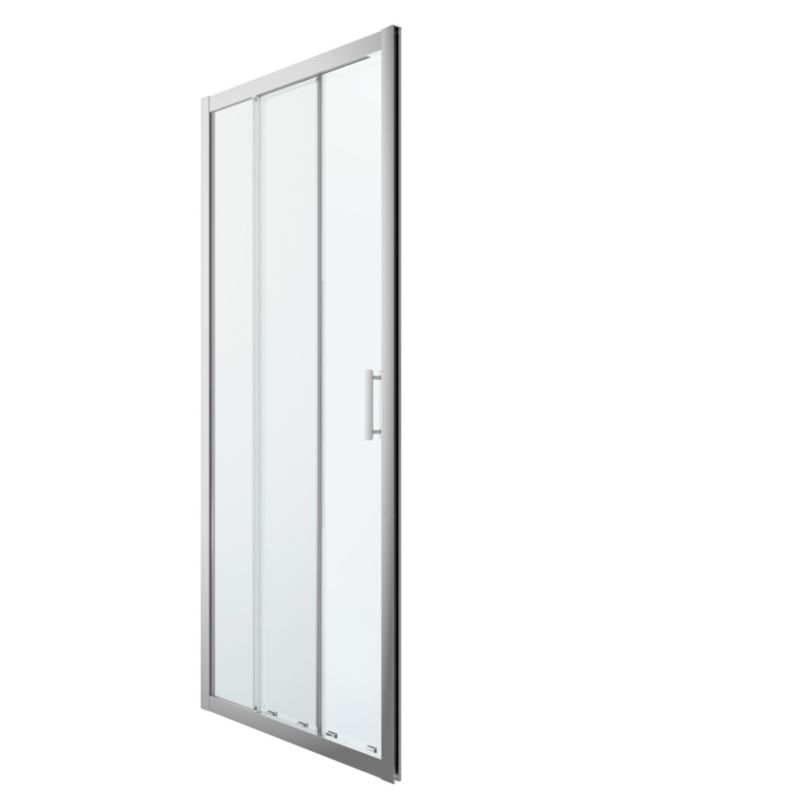 Drzwi prysznicowe przesuwne GoodHome Beloya trójdzielne 90 cm chrom/transparentne