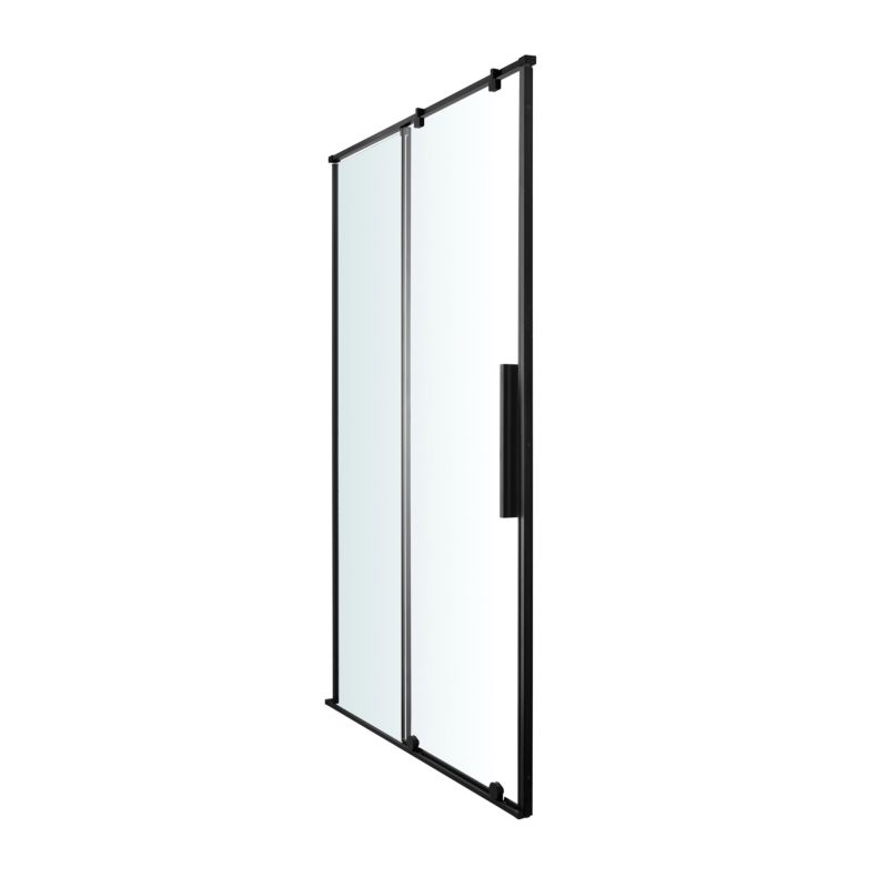 Drzwi prysznicowe przesuwne GoodHome Ezili 100 cm czarne/transparentne