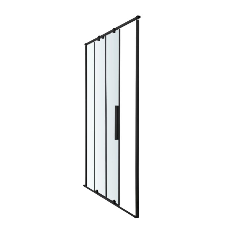 Drzwi prysznicowe przesuwne GoodHome Ezili 100 cm czarne/transparentne
