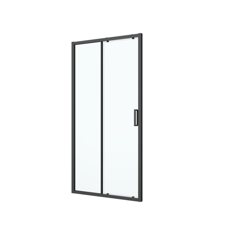 Drzwi prysznicowe przesuwne GoodHome Ledava 100 cm czarne matowe / transparentne