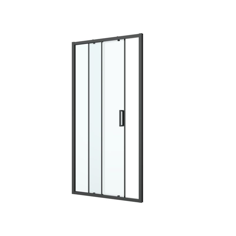 Drzwi prysznicowe przesuwne GoodHome Ledava 120 cm czarne matowe / transparentne