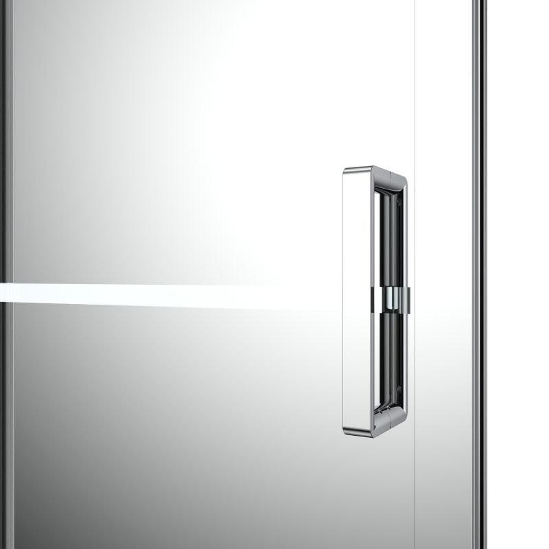 Drzwi prysznicowe przesuwne GoodHome Ledava 140 cm chrom/szkło lustrzane