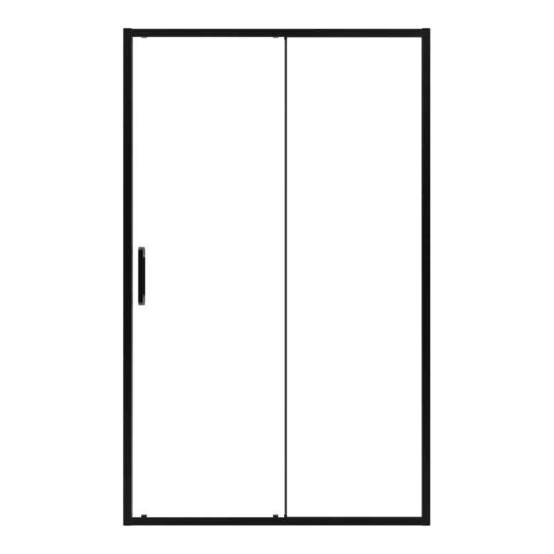 Drzwi prysznicowe przesuwne GoodHome Maza 100 cm czarne/transparentne