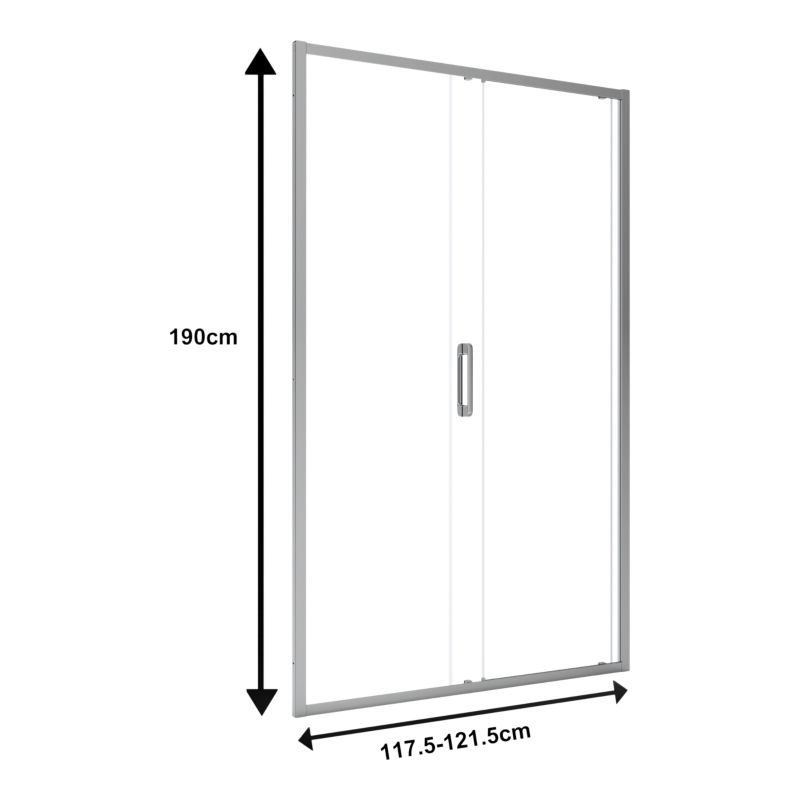 Drzwi prysznicowe przesuwne GoodHome Maza 120 cm chrom/transparentne