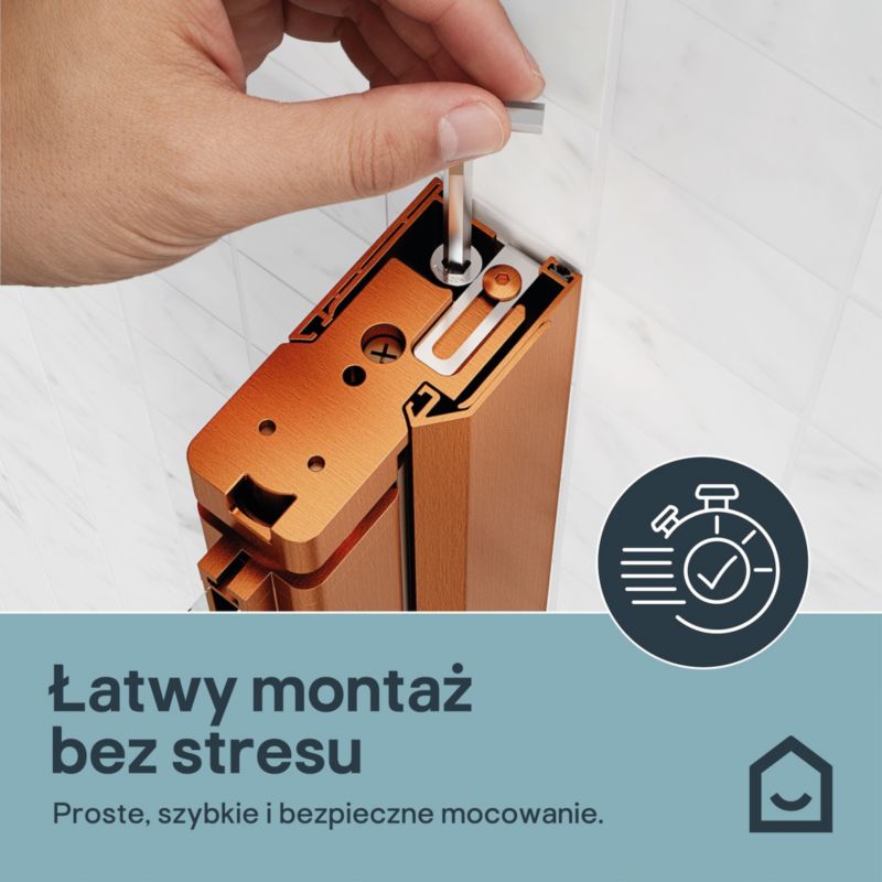 Drzwi prysznicowe przesuwne Ledava 120 cm miedziane/transparentne