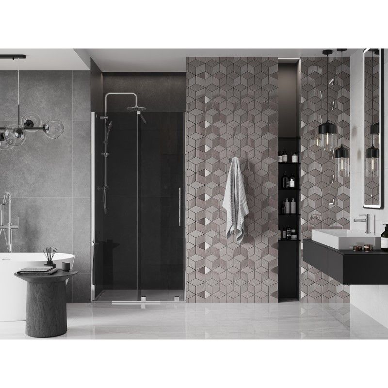 Drzwi prysznicowe przesuwne Mexen Velar grafit chrom 100x200 cm 1 szt.