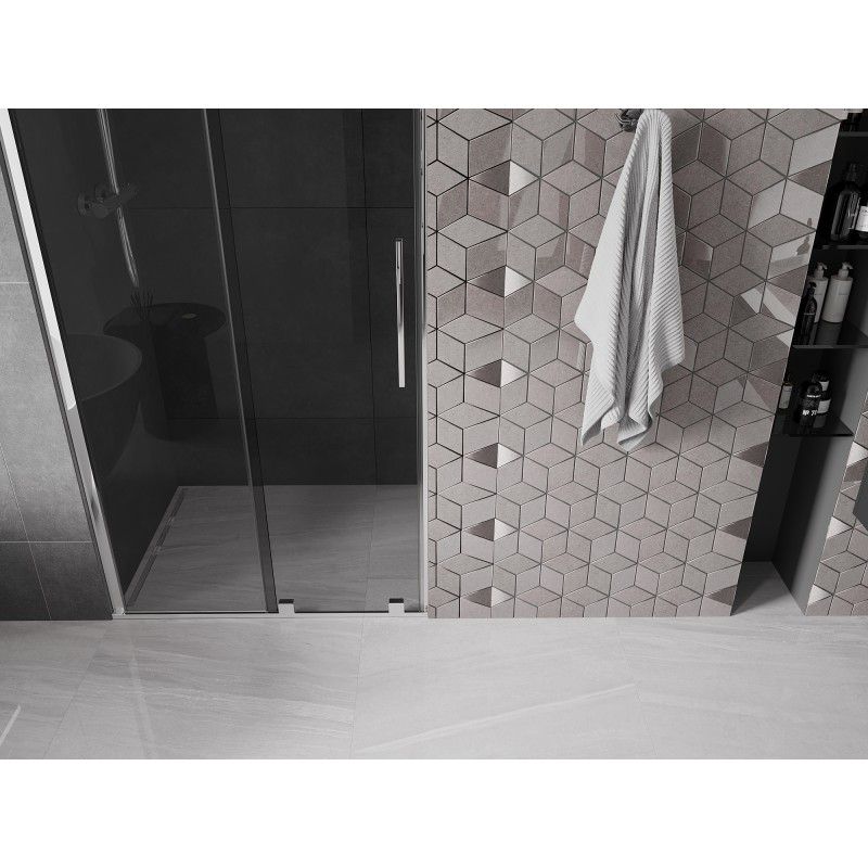 Drzwi prysznicowe przesuwne Mexen Velar grafit chrom 100x200 cm 1 szt.