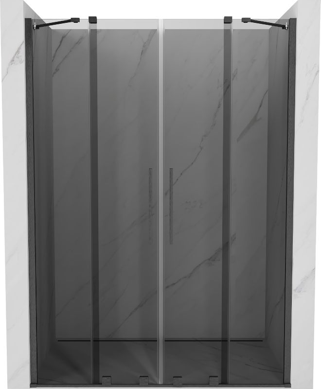 Drzwi prysznicowe przesuwne Mexen Velar grafit gun gray 140x200 cm 1 szt.
